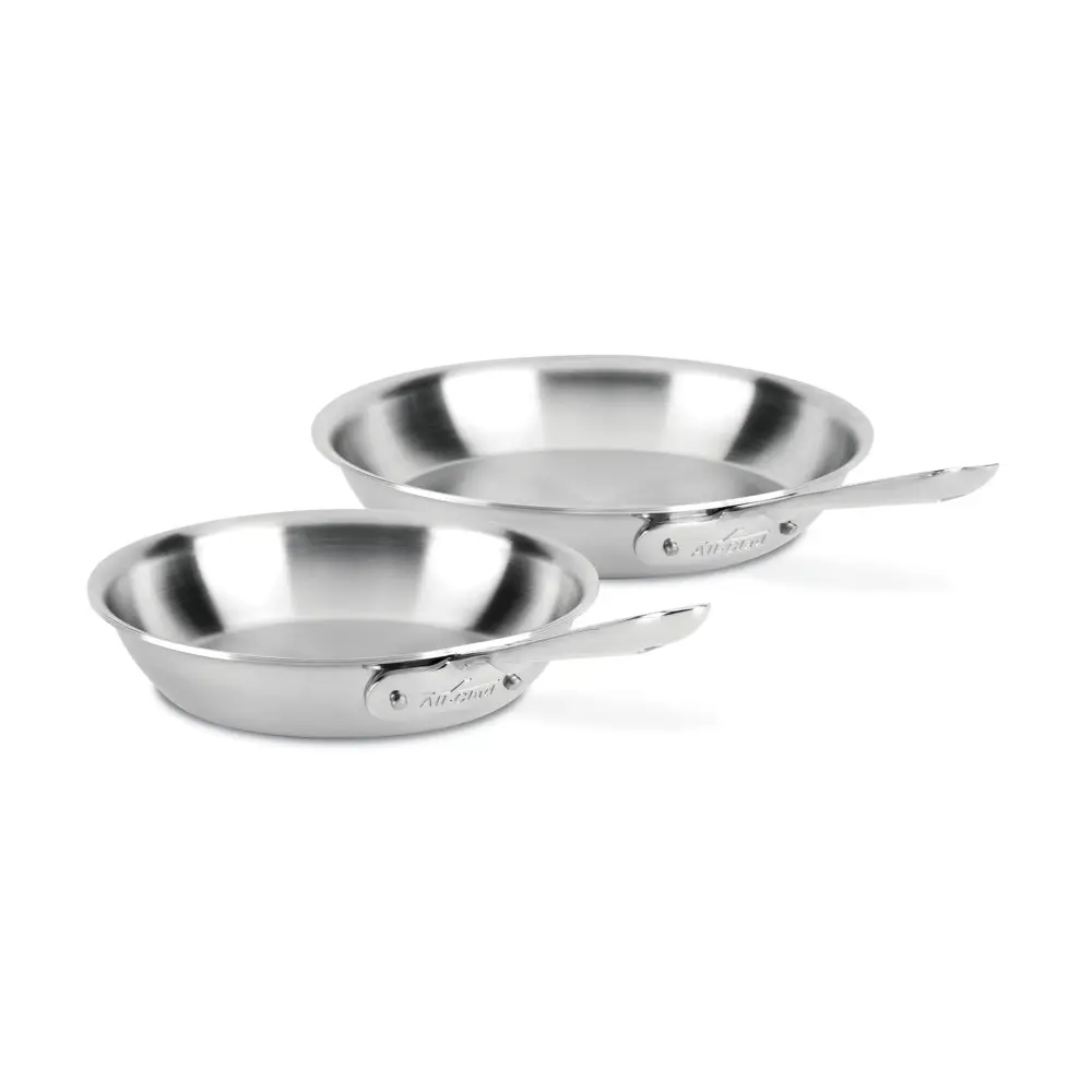 D5 Stainless Polished 5-ply Bonded Cookware Set, 8.5 & 10.5 inch Deep Skillets