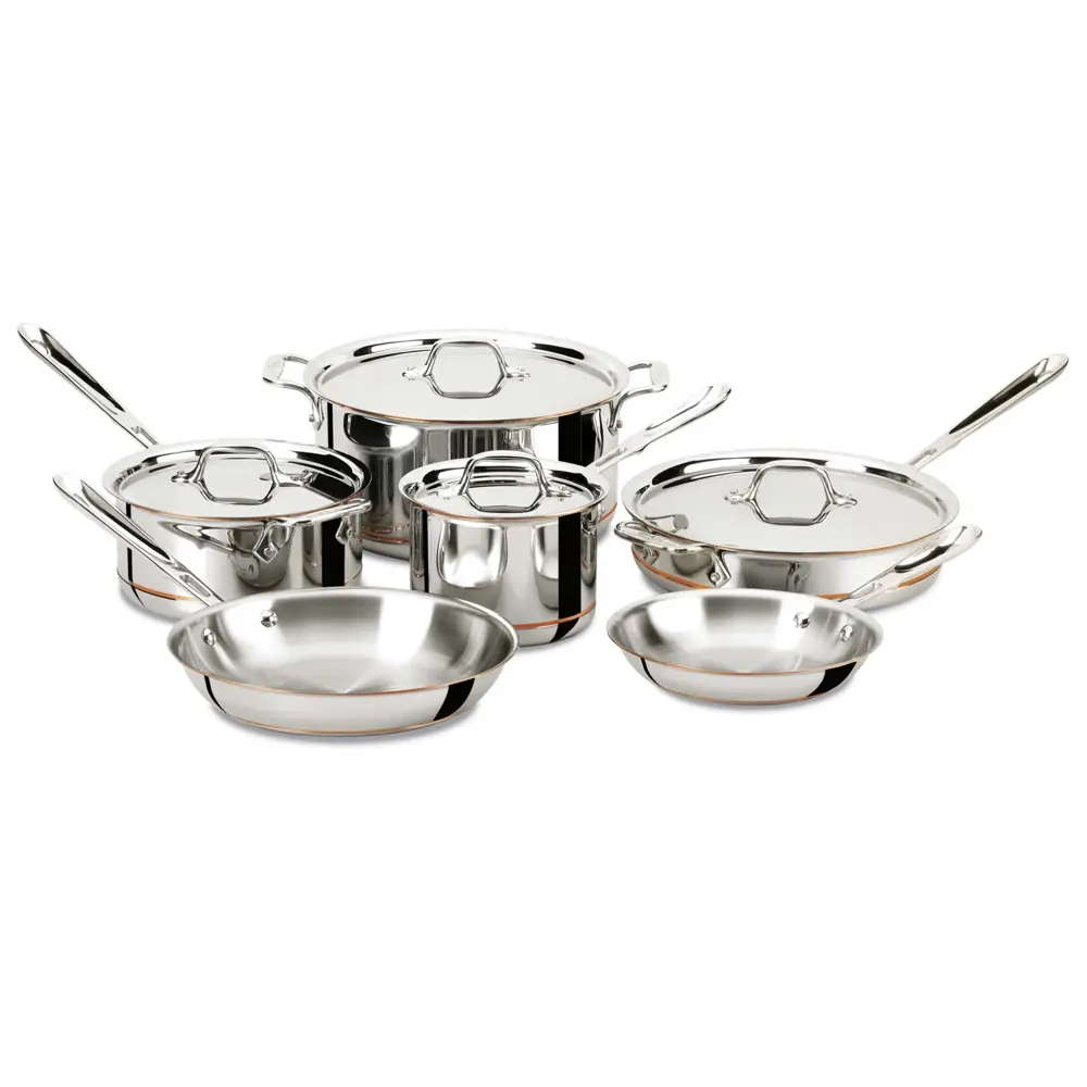 Copper Core 5-ply Bonded Cookware Set; 10 piece Set